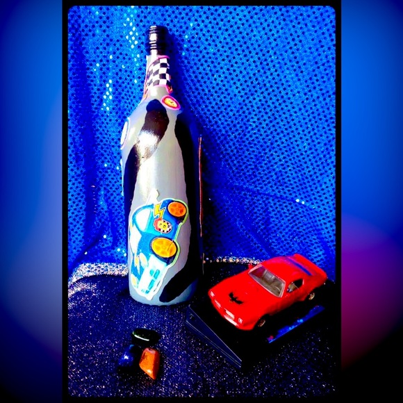 Hand Crafted Other - Hand Crafted The Cars Gypsy Bottle” 🏎️🚗🚙⛽️🚏🚥🚦Sporty Decor
